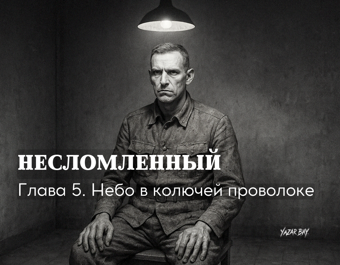 Допрос советского генерала Сергея Огурцова в немецком лагере для военнопленных, осень 1941 года ©Язар Бай.