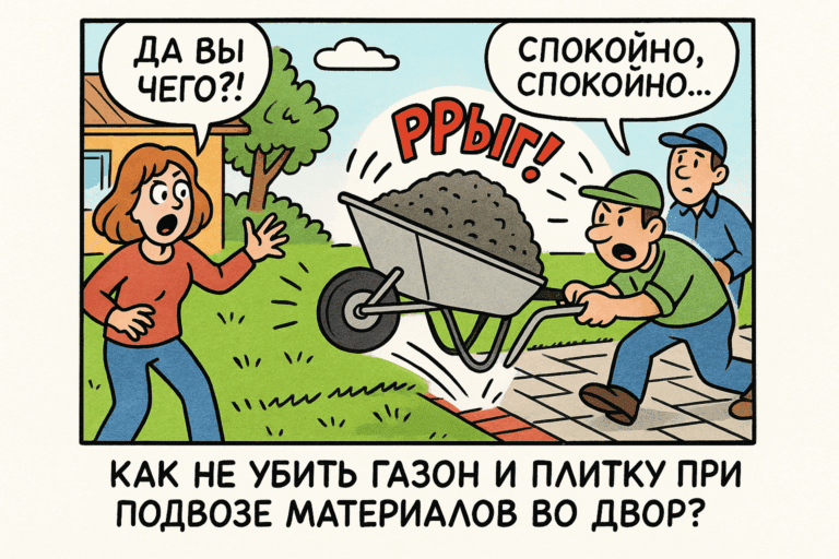    Мини-думпер грузоподъемностью 300 кг - идеальное решение для работы с газонной решёткой без ущерба для травы. Artem Motomul