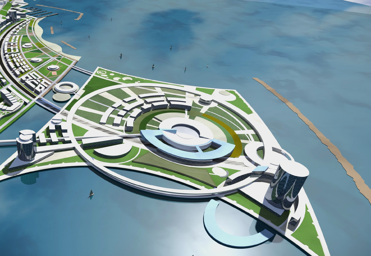 Насыпной остров в Сочи