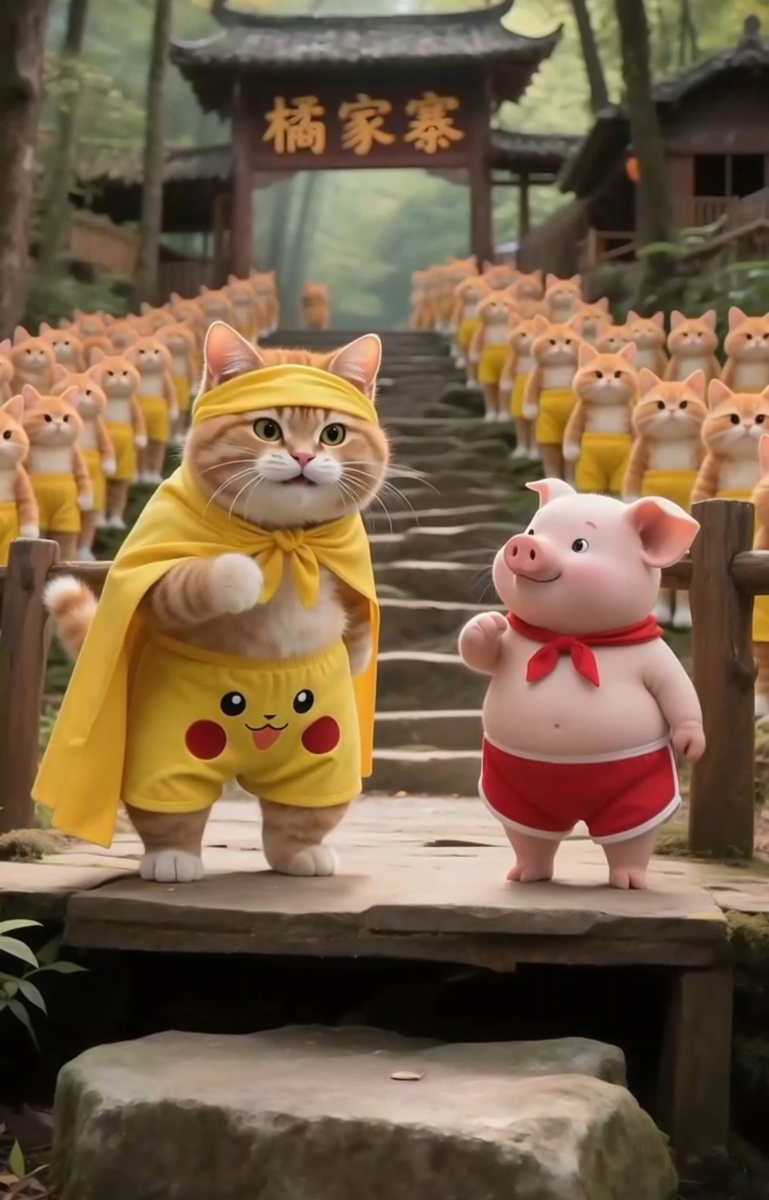 Имбирный кот и свин Фисташка 