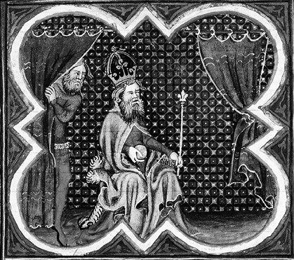 Карл Великий. Миниатюра Хроники Сен-Дени. Между 1350–1400