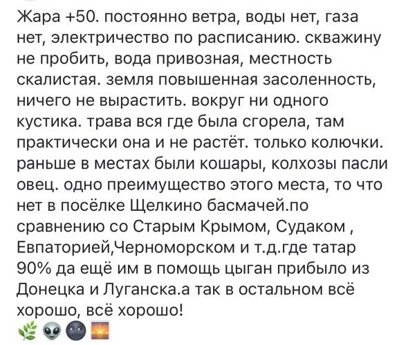 Скриншот комментария под моей статьей о даче в Щелкино