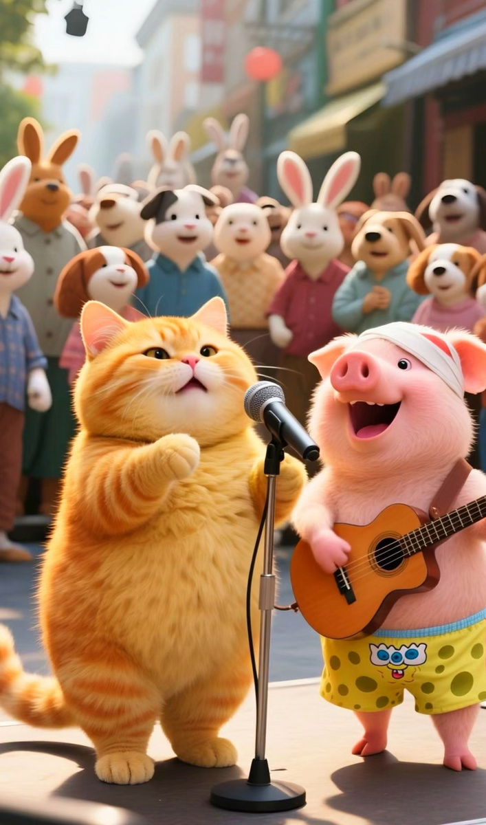 Имбирный кот и свин Фисташка 