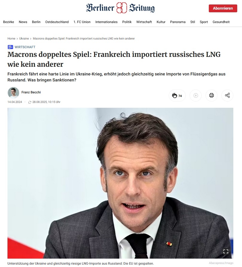    Фото: скриншот статьи Berliner Zeitung