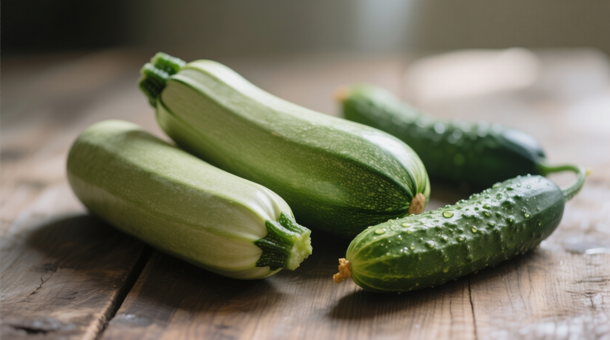 Огурцы идеальны для детокс-коктейлей, летних салатов и просто как освежающий перекус в жаркий день. Кабачок же более солидный товарищ.