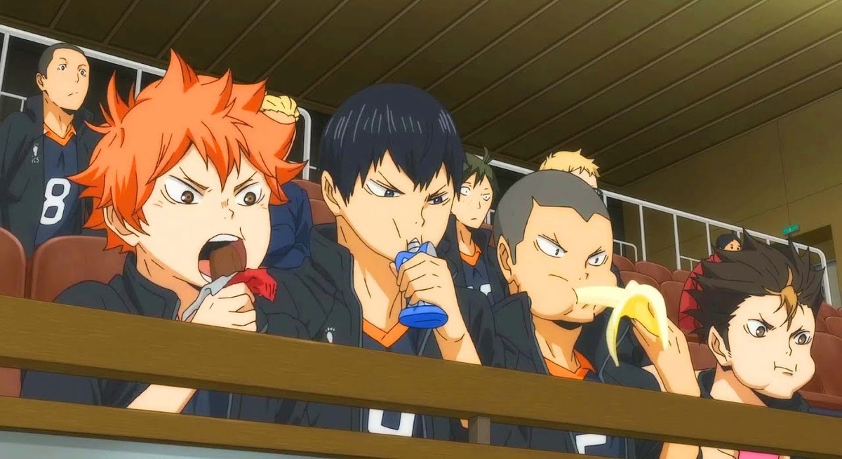 кадр из аниме «Волейбол!»