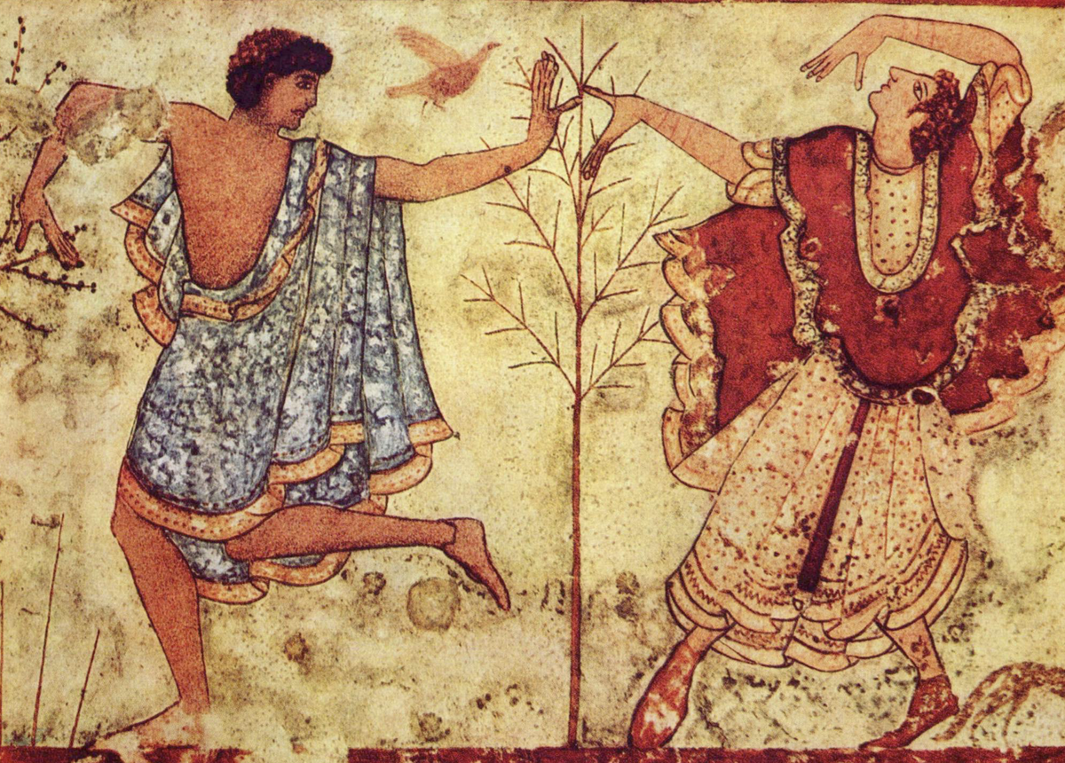 Фрагмент фрески из гробницы Триклиния, около 470 г. до н. э.