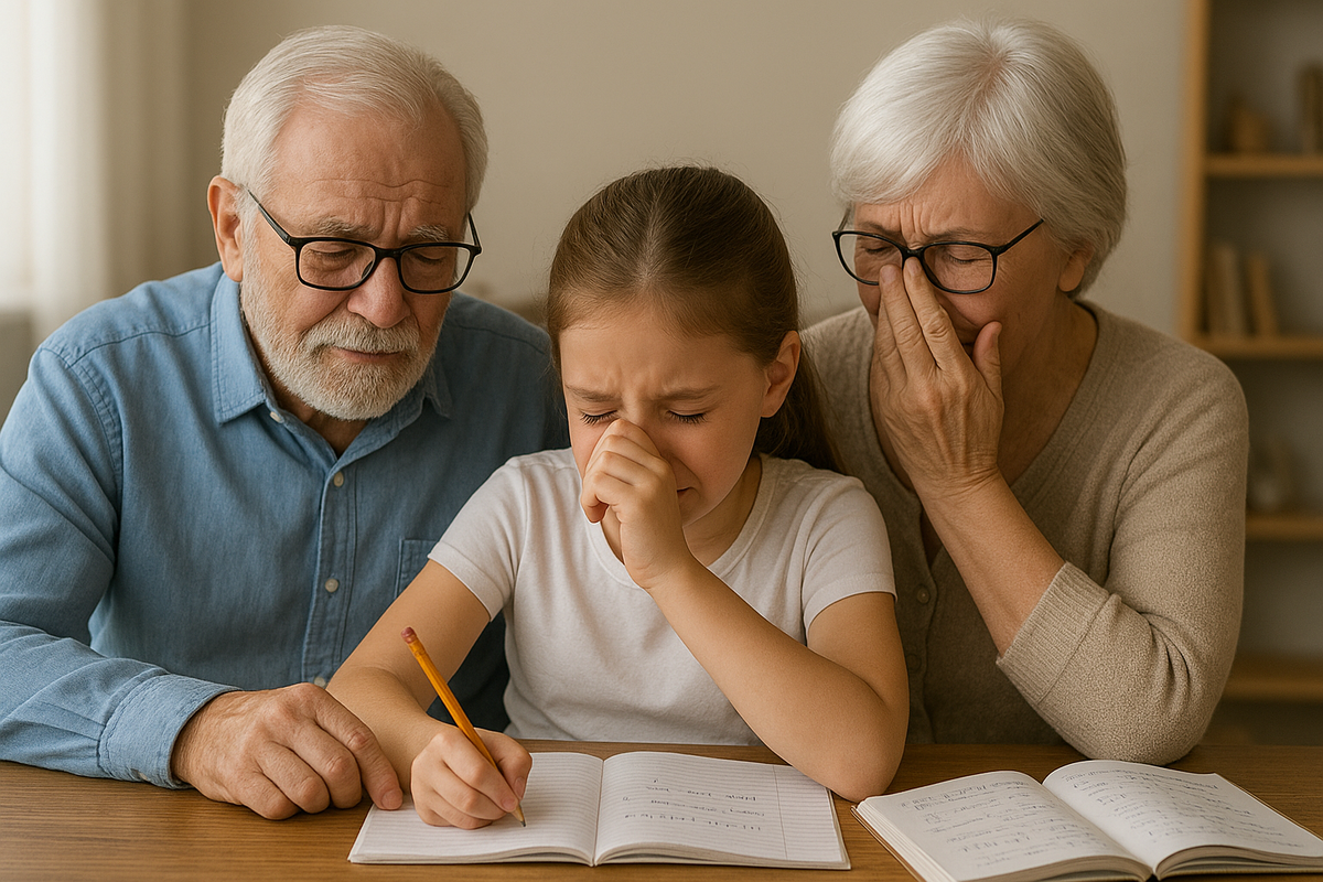 Дедушка учил внучку математике и заплакал