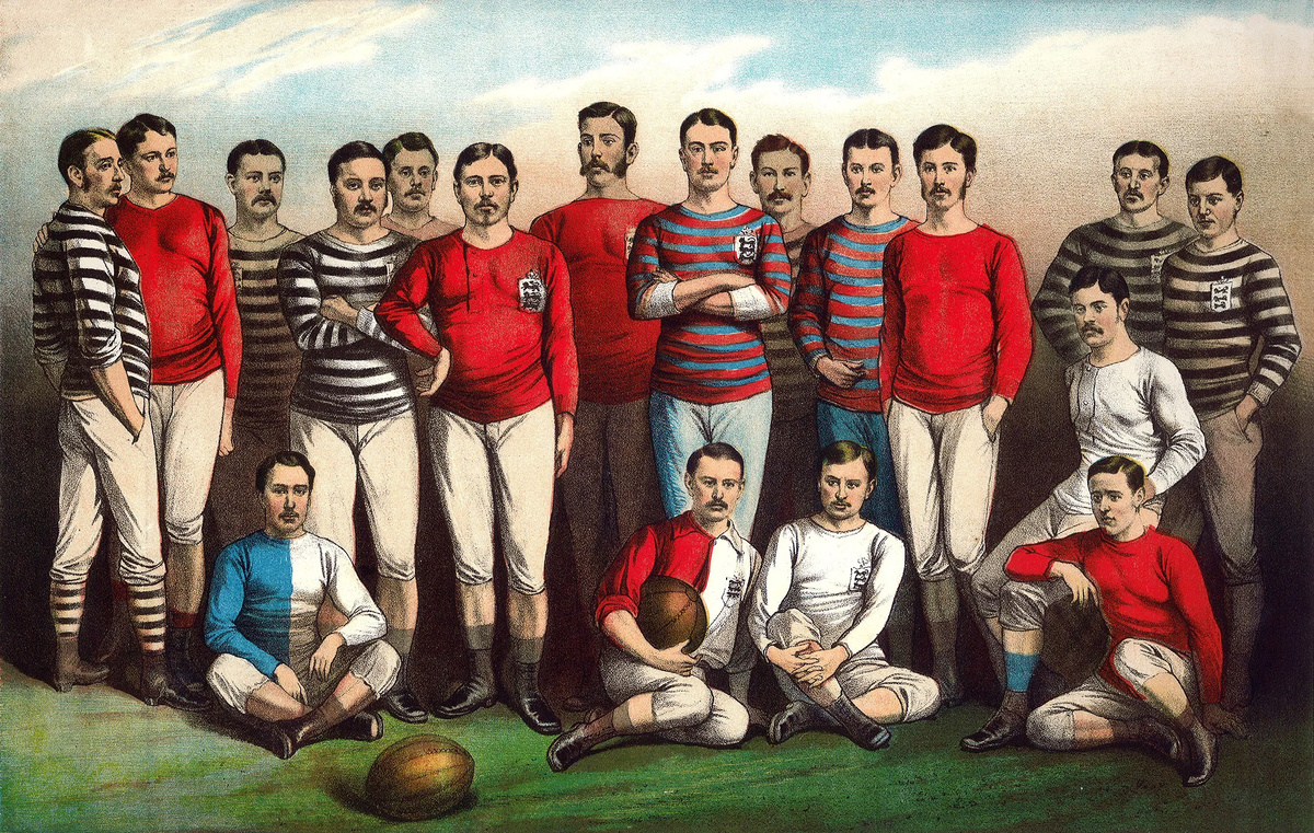 Лучшие английские футболисты 1881 года. Литография неизвестного автора.