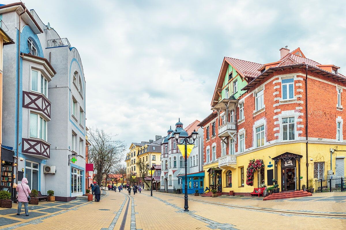 Пешеходная улица в Зеленоградске