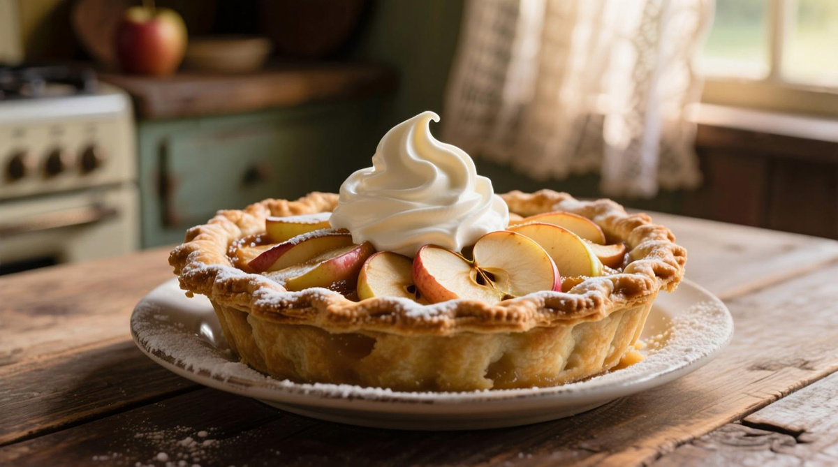 Яблочный пирог с ванильным кремом