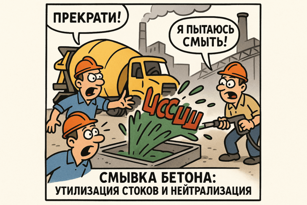    Правильная утилизация стоков с нейтрализующими растворами помогает безопасно снизить уровень pH бетона.