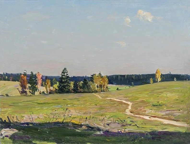 "Бабье лето", 1960 год. Картон, масло 31,9 х 41,7 см
