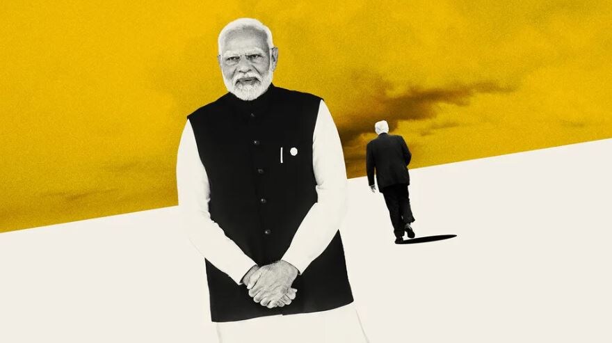 Дональд Трамп уходит от Нарендры Моди. Иллюстрация: The Economist/Getty Images