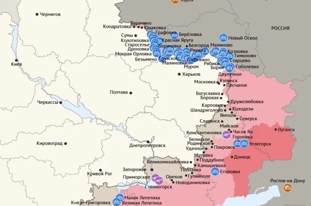    Карта боевых действий в зоне СВО на 30 августа 2025 года