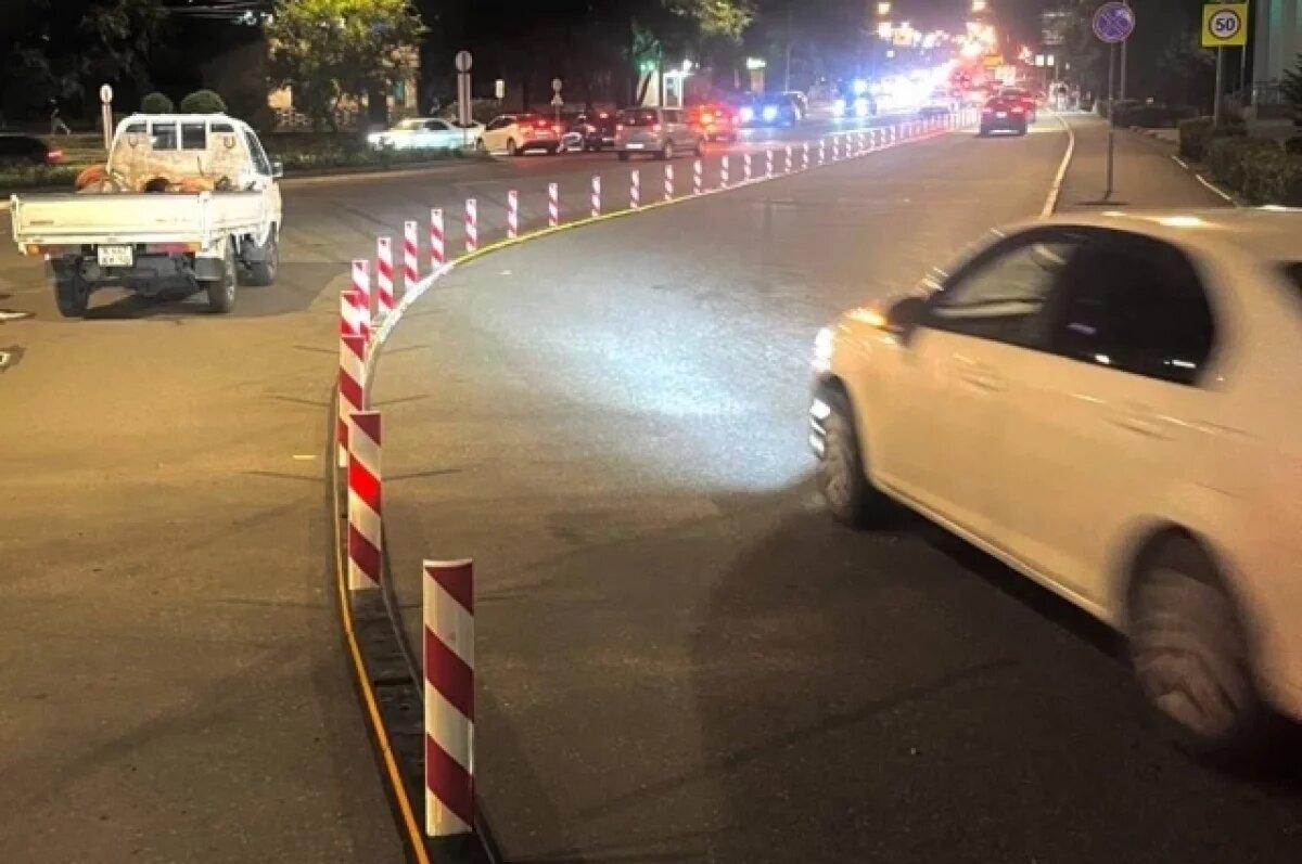    Во Владивостоке делиниаторы появились на съезде с Некрасовского путепровода