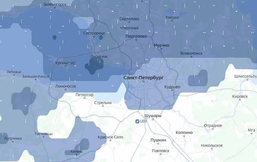    Обстановка на 8.00. Фото: скрин Яндекс Погода