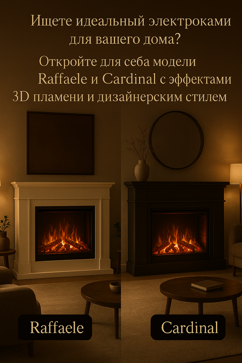    Электрические камины Raffaele и Cardinal: как выбрать идеальный камин для вашего дома, сохранив тепло и стиль Kamin