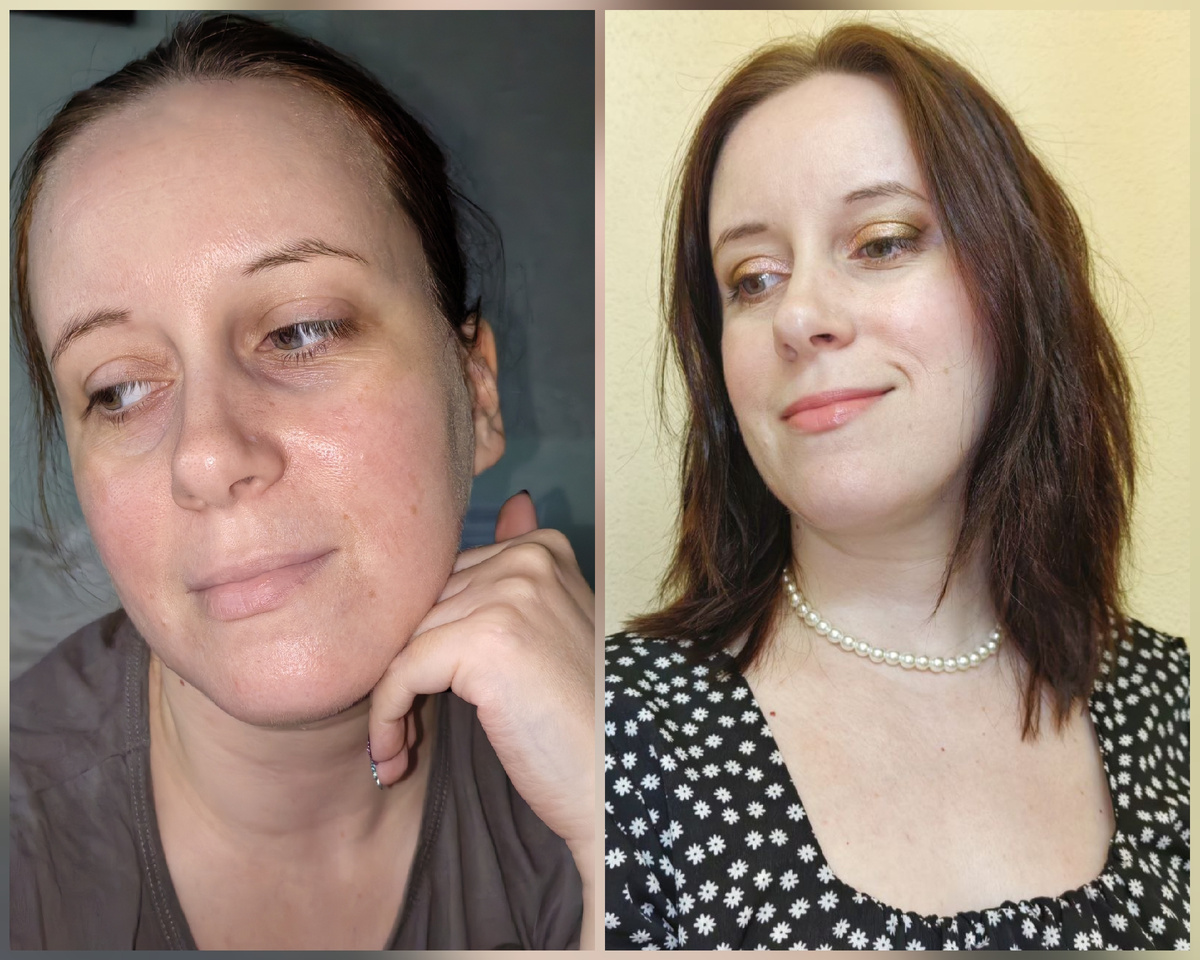 Вот так я выгляжу: без макияжа и с макияжем 