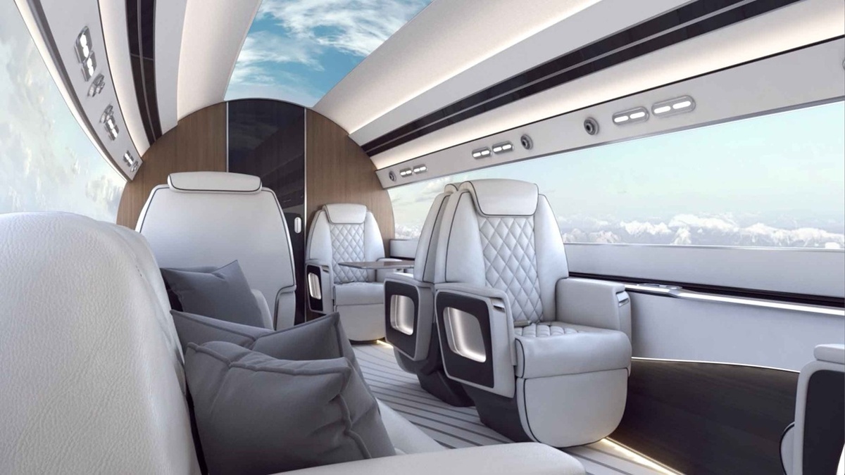 На фотографии: самолёт без иллюминаторов Phantom 3500 американской компании Otto Aviation. Источник фото: https://flyer.co.uk/wp-content/uploads/2025/05/Otto-Aviation-Phantom-3500-2.jpg