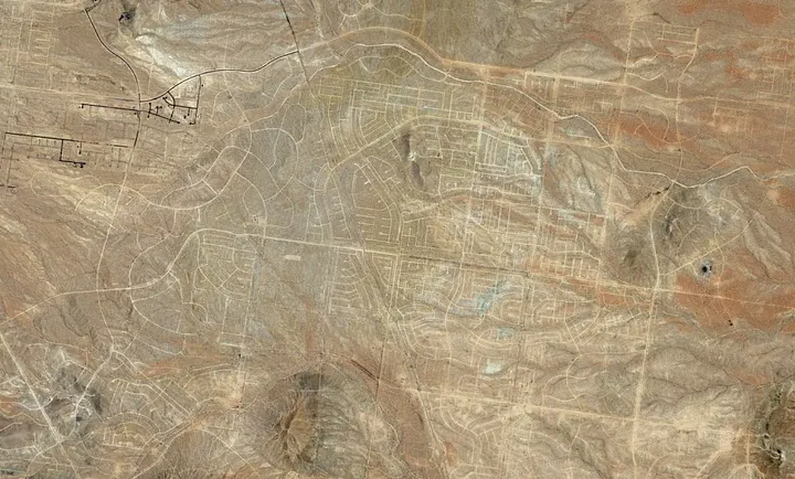 Карта заброшенных улиц California City 