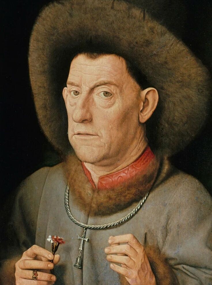 Ян ван Эйк или кто-то из его мастерской. Мужчина в розовых тонах