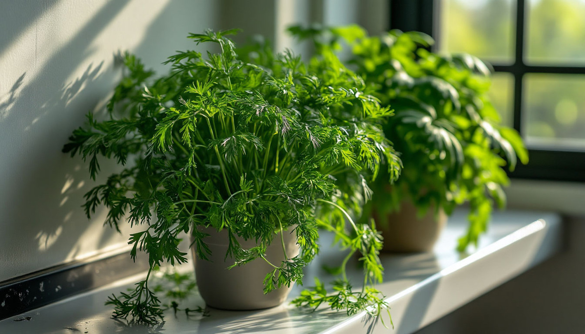 Зимой особенно свежая зелень радует взгляд