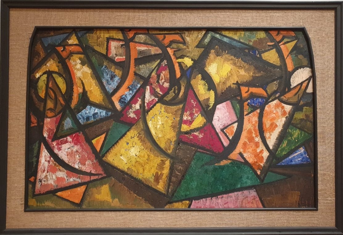 Александр Волков Караван (Приход) 1922-1923 бумага, накленная на картон, темпера, масло