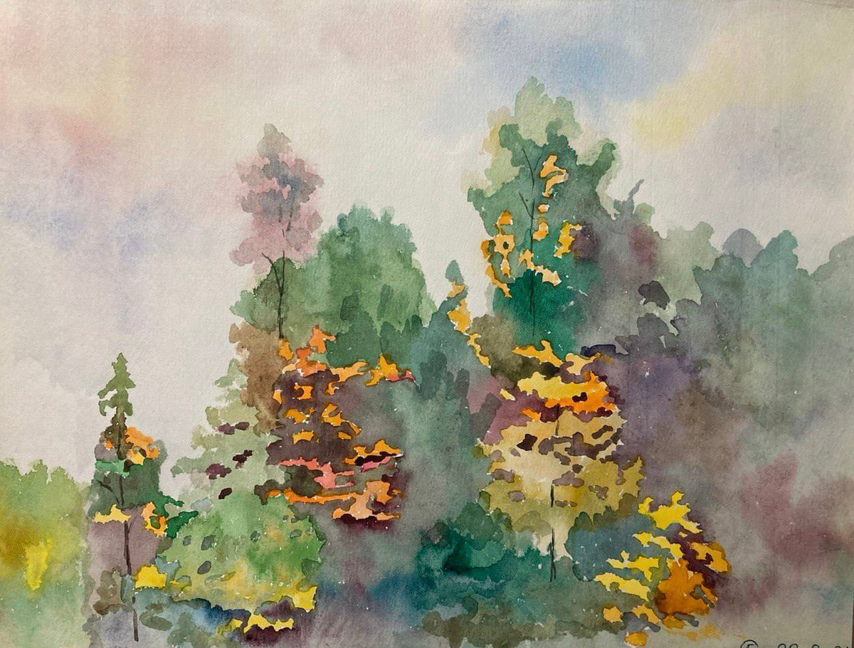 Сентябрь. Акварель, С.А.  Булыгин. Из личного архива.