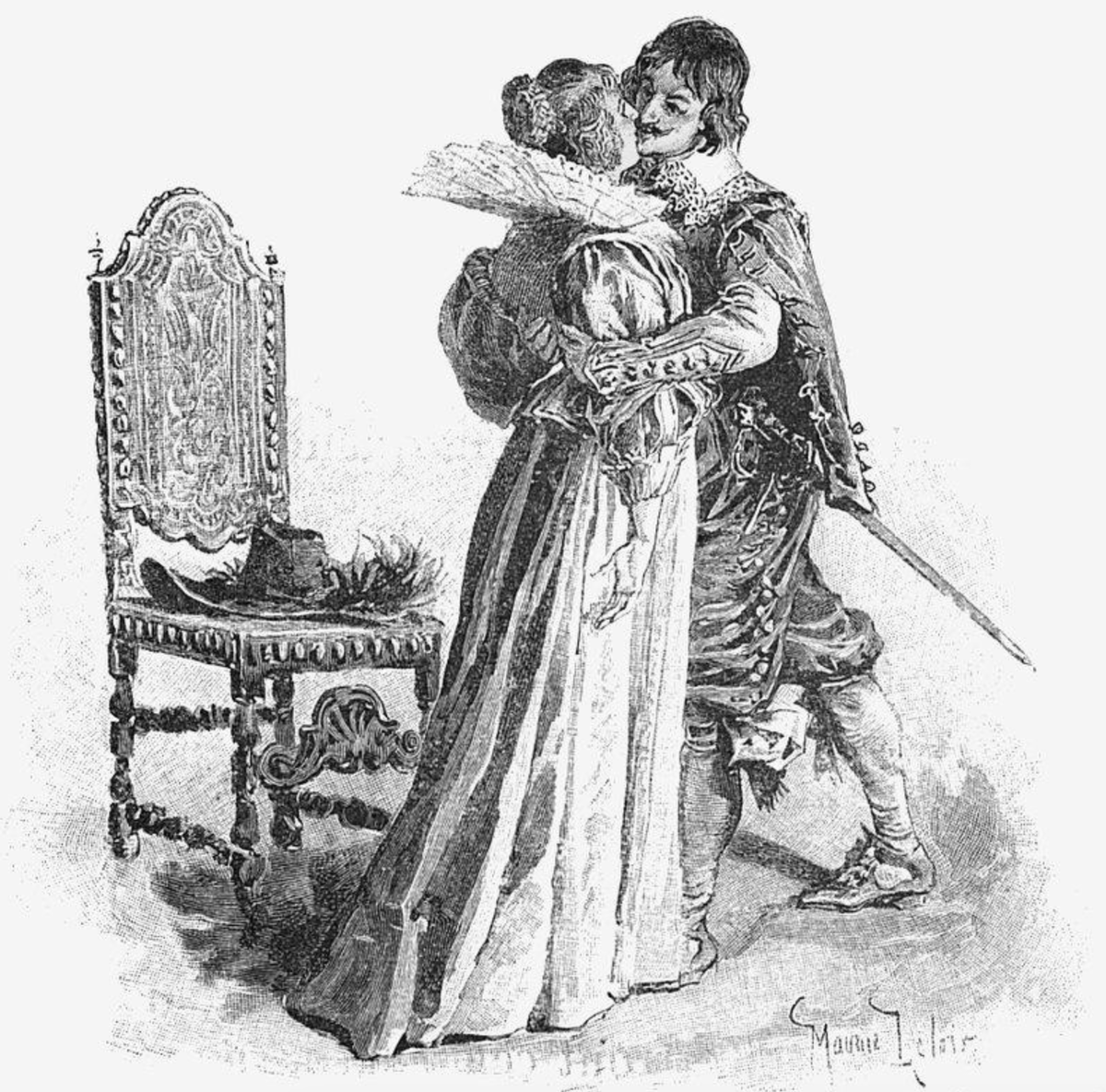 Губы ее были холодны: д′Артаньяну показалось, что он поцеловал статую