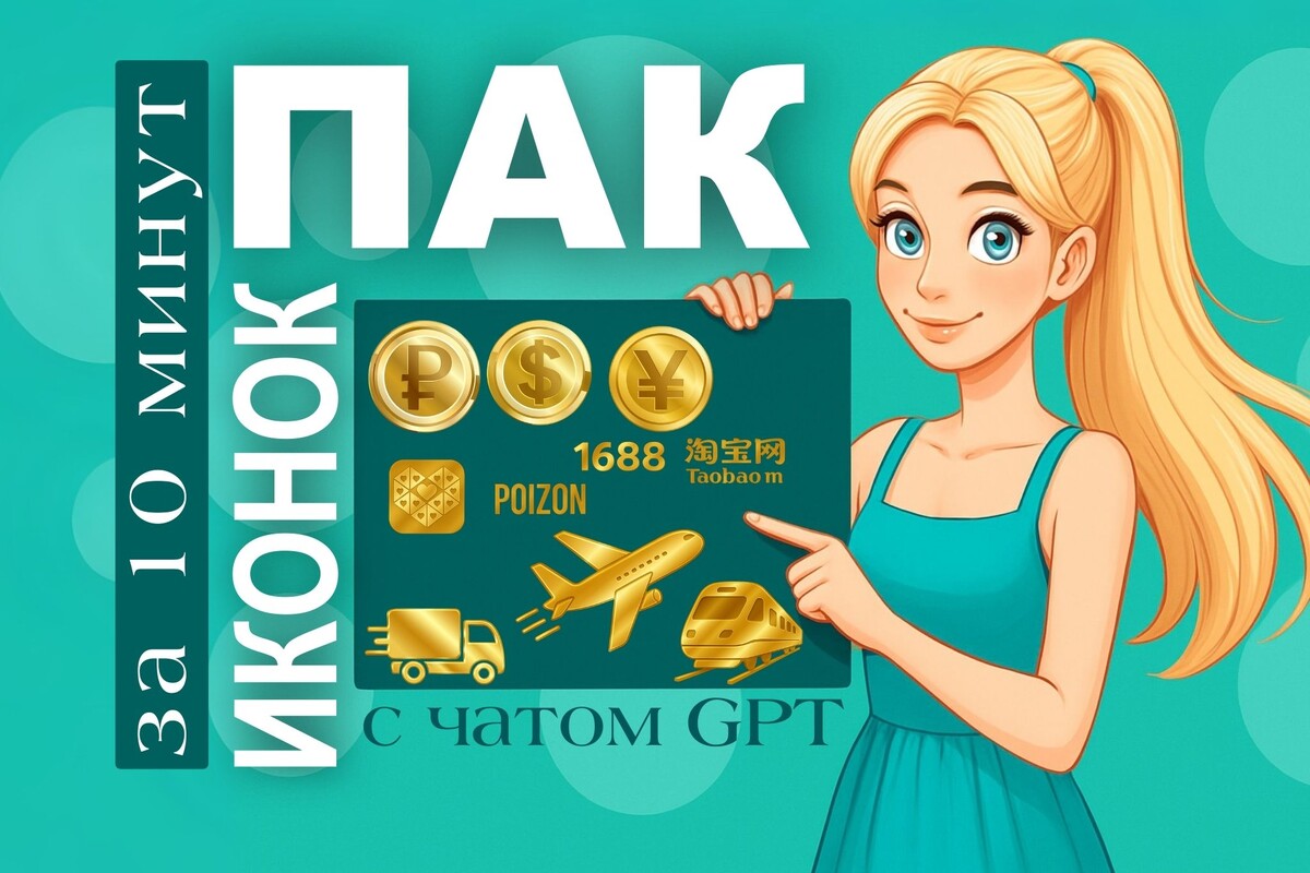 Пак иконок, для конкретной задачи, в едином стиле, за 10 минут - с чатом GPT
