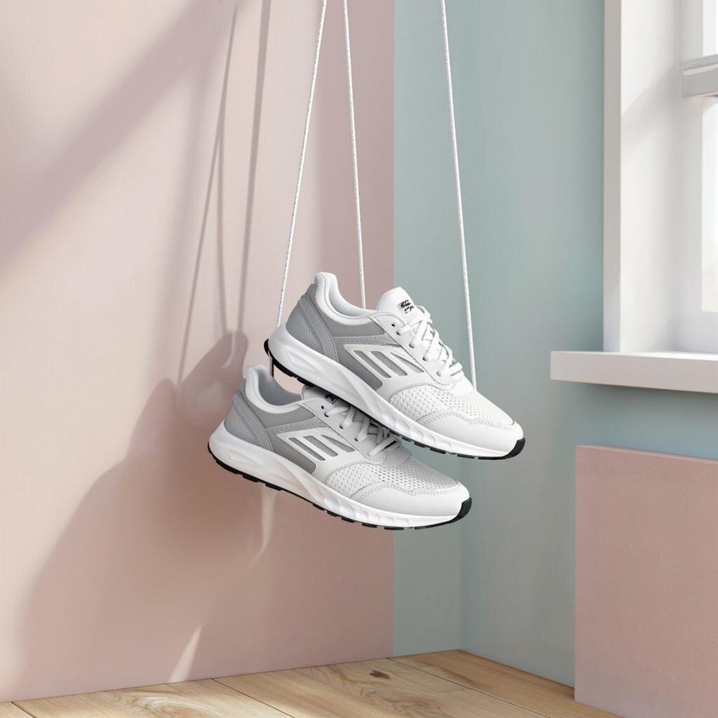 Кроссовки на стене - рано им там ещё быть! Источник - нейросеть