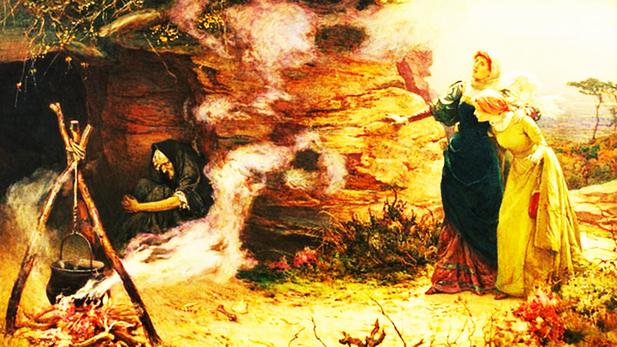 Визит к Ведьме, художник Эдвард Фредерик Брютнолл 