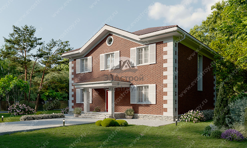 Проект двухэтажного дома 241 м2 с размерами 13 м на 17 м - LK-182