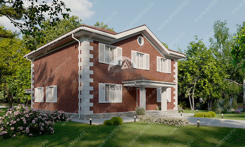 Проект двухэтажного дома 241 м2 с размерами 13 м на 17 м - LK-182