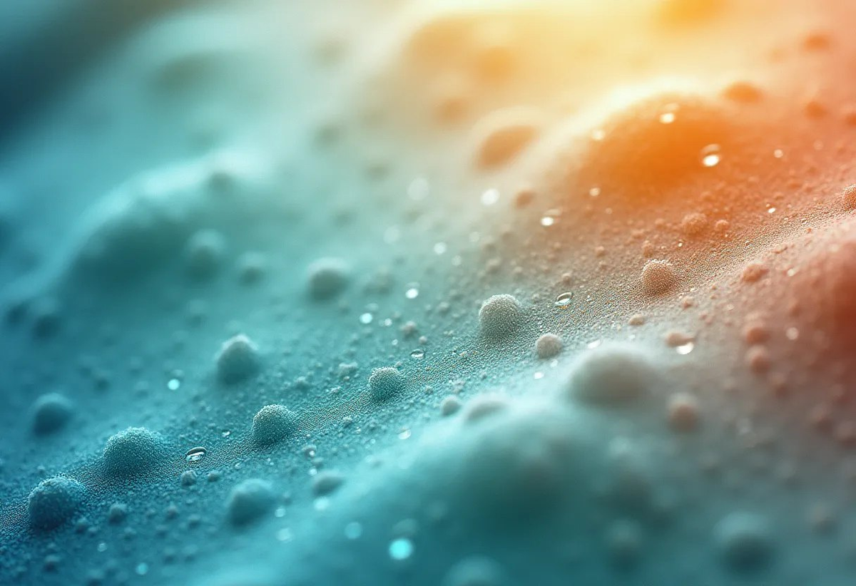 Волокна ткани под действием тепла и влаги.