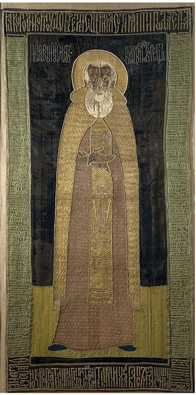 Преподобный Иосиф Волоцкий. 17 в. Покров на раку мощей.