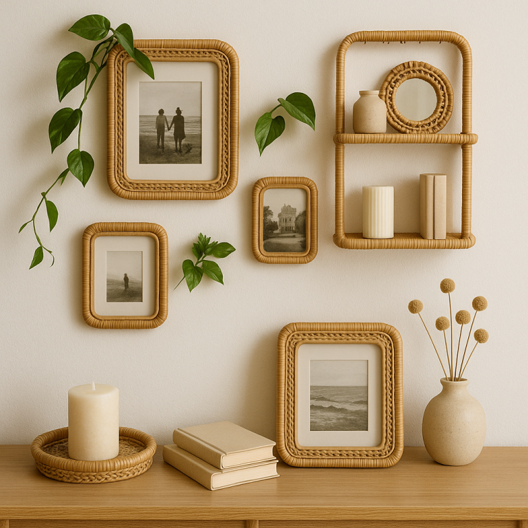    Преобразите старые фоторамки и полочки с помощью ротанга: простые идеи для уютного декора своими руками Loza