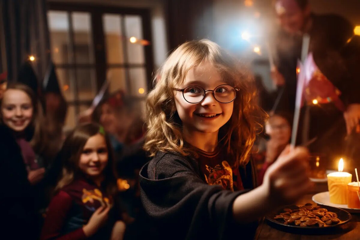 Вечеринка Гарри Поттер с мантиями и палочками — радость детей от перевоплощения в героев