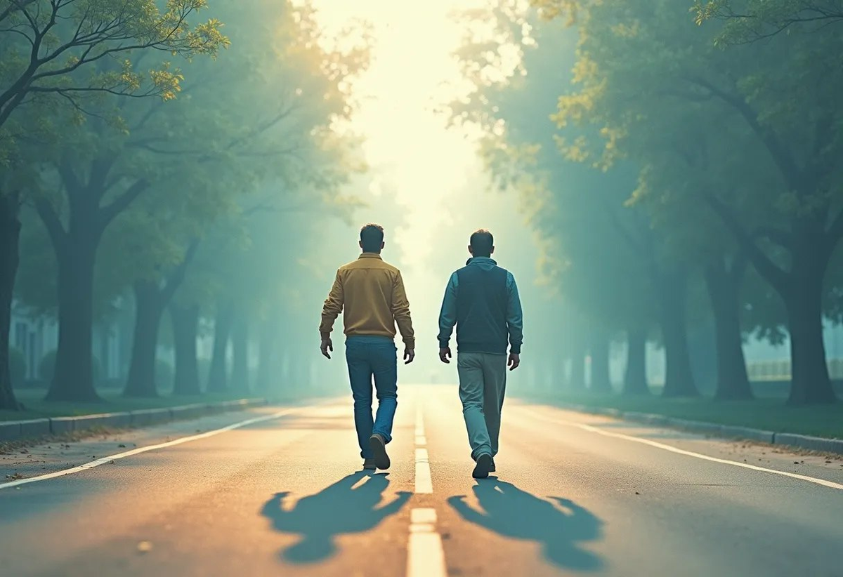 Синхронная походка как знак невидимой связи.