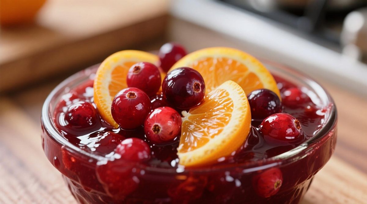 Клюквенный джем с апельсинами