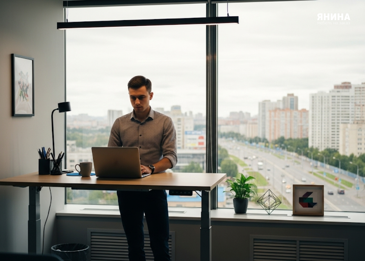 Возможность работать стоя снижает нагрузку на позвоночник и улучшает кровообращение