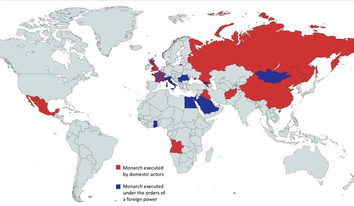    Карта стран, казнивших своих монархов / © The world in maps