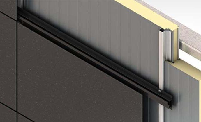 Крепление скрытое керамогранита в системах вентилируемых фасадов компания ООО "Оптима Фасад"