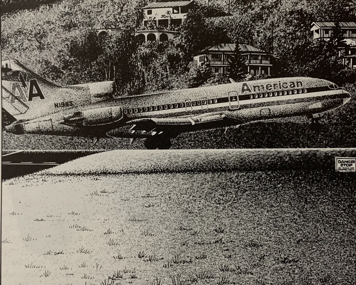 Это изображение посадки рейса 625, созданное Мэтью Тешем, представлено в первом томе книги Макартура Джоба «Авиакатастрофы».
