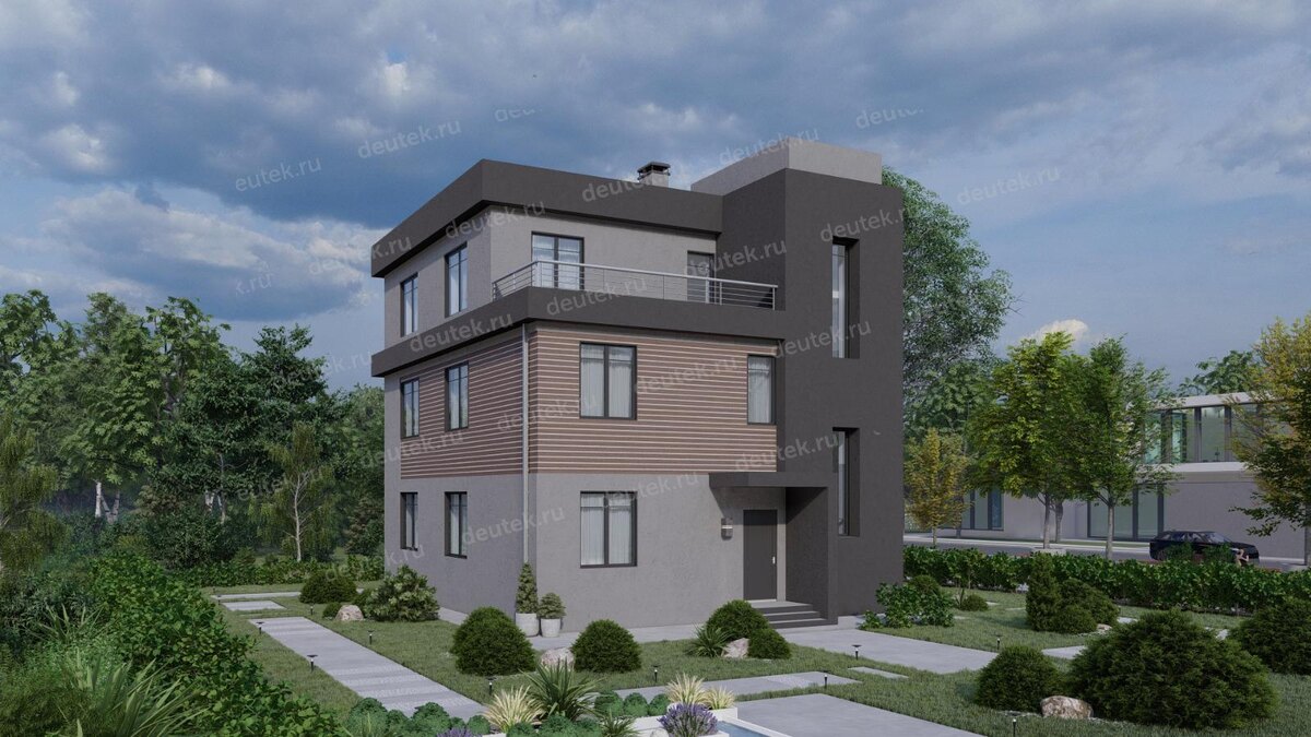 Проект жилого трехэтажного дома с площадью до 300 кв м