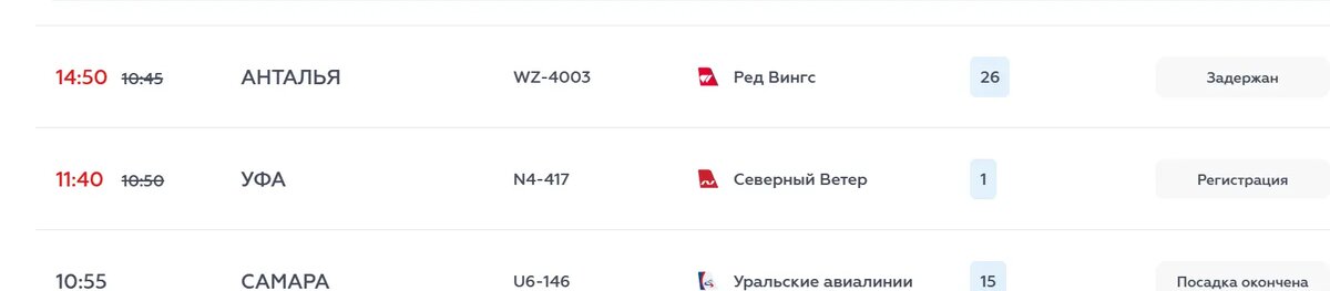    Фото: скриншот онлайн-табло аэропорта Сочи