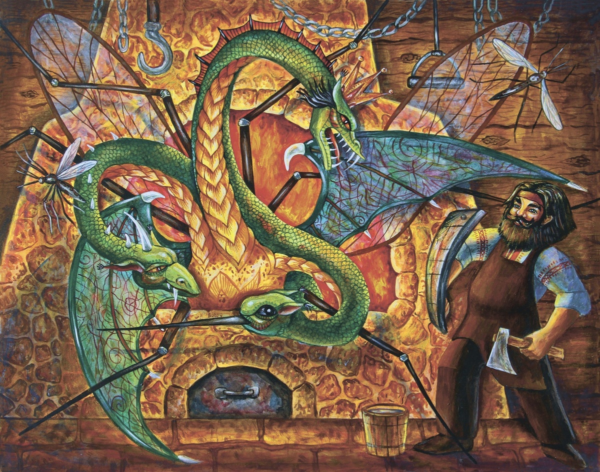 Откуда взялись комары. Картина астраханской художницы Коцаревой Ксении.