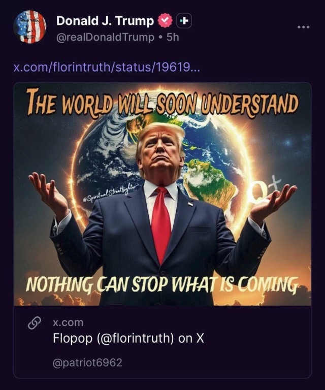    Трамп опубликовал загадочный пост на фоне охваченной пламенем Земли