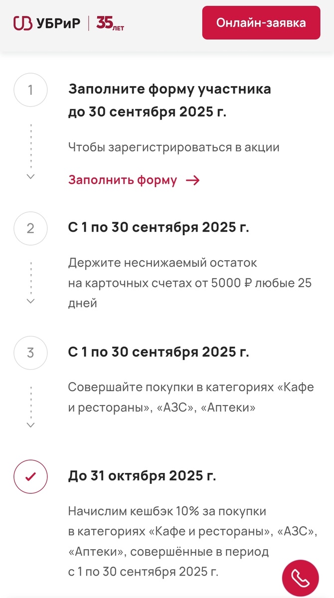 Условия участия в акции